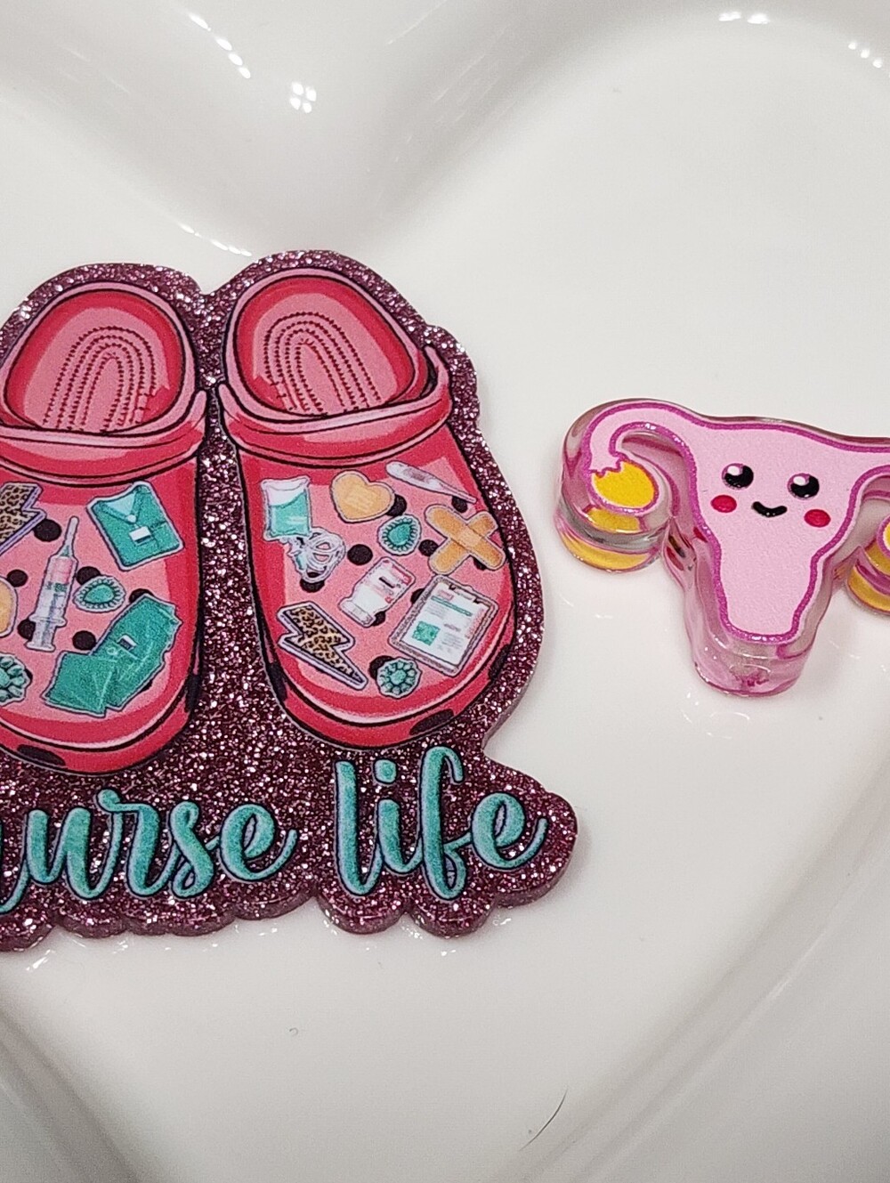 Nurse Life Flatback Focal Bead Badge Keychain Crafts Beaded Pen Magnet Bag Clip